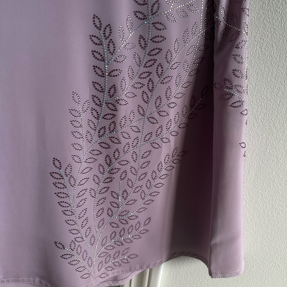Elegant Lavender Embroidered Kaftan / Abaya. Size 56, NWT - Picture 3 of 7